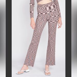 Emory Park Knitted Flare Pants with Ruffle Lettuce Hem Size S